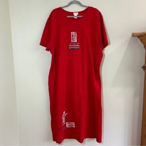 Vintage Cite Red Short Sleeve Dress